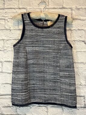 Anthropologie Vanessa Virginia navy white striped zip back tank Size Medium